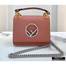 Fendi Leather Kan I F Mini Bag Dark Pink