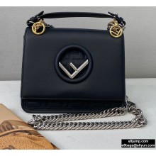 Fendi Leather Kan I F Mini Bag Black/FF Embossed