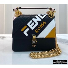 Fendi Leather Kan I Mini Bag Mania Logo Black