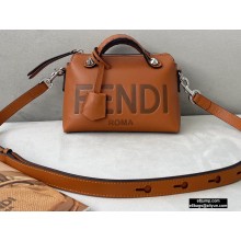 Fendi Heat-stamped FENDI ROMA By The Way Mini Boston Bag Brown 2020