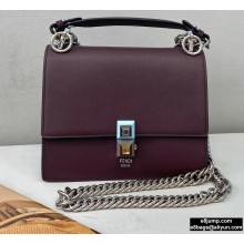 Fendi Leather Kan I Mini Bag Burgundy