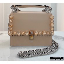 Fendi Leather Kan I Mini Bag Studs Nude