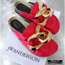 JW Anderson Chain Loafer Mules Red