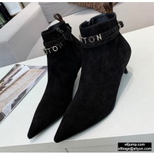 Louis Vuitton Heel 5.5cm Call Back Ankle Boots Suede Black 2020