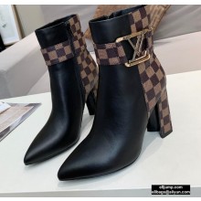 Louis Vuitton Heel 9.5cm Calfskin/Canvas Ankle Boots Black 2020