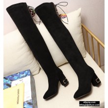 Louis Vuitton Heel 6.5cm Bliss High Tight Boots Suede Black 2020