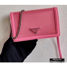 Prada Chain Handle Nylon and Leather Mini Bag 1BP019 Pink 2020