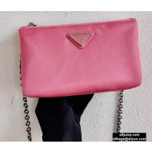 Prada Padded Nylon Mini Bag with Chain Strap 1BP044 Pink 2020