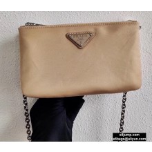 Prada Padded Nylon Mini Bag with Chain Strap 1BP044 Beige 2020