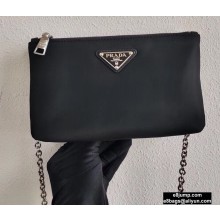 Prada Padded Nylon Mini Bag with Chain Strap 1BP044 Black 2020