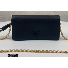 Prada Saffiano Leather Mini Bag with Chain Strap 1DH029 Black 2020