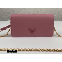 Prada Saffiano Leather Mini Bag with Chain Strap 1DH029 Pink 2020