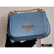 Prada Saffiano Leather Shoulder Bag 1BD275 Sky Blue 2020
