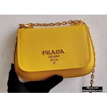 Prada Saffiano Leather Shoulder Bag 1BD275 Yellow 2020