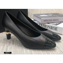 Chanel Pearl Low Heel Pumps Black 2020