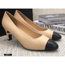 Chanel Pearl Low Heel Pumps Beige 2020