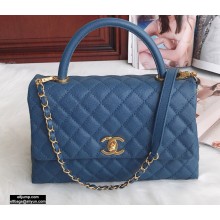 Chanel Coco Handle Medium Flap Bag Blue with Top Handle A92991 Top Quality 7148