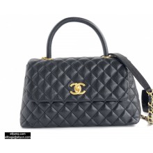 Chanel Coco Handle Medium Flap Bag Black with Top Handle A92991