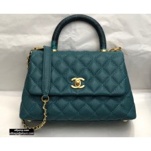Chanel Coco Handle Small Flap Bag Green with Lizard Top Handle A92990 Top Quality 7147