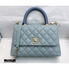 Chanel Coco Handle Small Flap Bag Gray with Lizard Top Handle A92990 Top Quality 7147