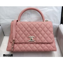 Chanel Coco Handle Medium Flap Bag Pink with Top Handle A92991 Top Quality 7148