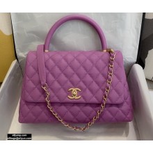 Chanel Coco Handle Medium Flap Bag Mauve with Top Handle A92991 Top Quality 7148