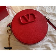 Valentino Round VSLING Leather Bag Red 2020