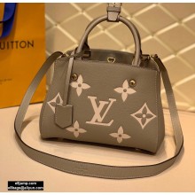Louis Vuitton Grained Leather Montaigne BB Bag M45489 Tourterelle Gray 2020