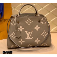 Louis Vuitton Grained Leather Montaigne MM Bag M45499 Tourterelle Gray 2020