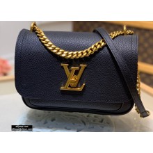 Louis Vuitton Grained Calf Leather Lockme Chain PM Bag M57073 Black 2020