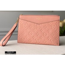 Louis Vuitton Monogram Empreinte Pochette Mélanie MM Pouch Clutch Bag Pink 2020