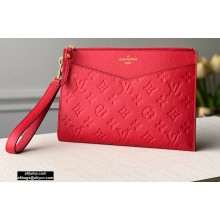 Louis Vuitton Monogram Empreinte Pochette Mélanie MM Pouch Clutch Bag Red 2020
