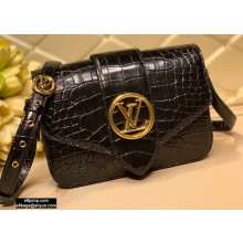 Louis Vuitton LV Pont 9 Bag N98478 Croco Pattern Black 2020