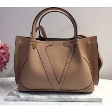 Valentino Vlogo Signature Small Shopping Tote Bag 9079 Nude 2020
