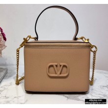Valentino VSLING Calfskin Vanity Case Bag Nude 2020