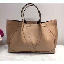 Valentino Vlogo Signature Large Shopping Tote Bag 9099 Nude 2020