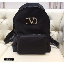 Valentino Vlogo Nylon Backpack Bag Black 2020
