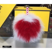 Fendi Fur Pom-pom Bag Charm Heart 02