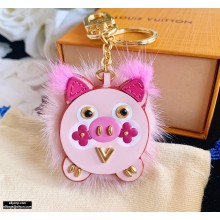 Louis Vuitton Wild Fur Pig Bag Charm and Key Holder M64260