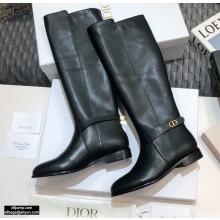 Dior Calfskin Empreinte High Boots Black 2020