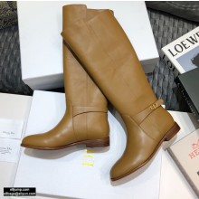 Dior Calfskin Empreinte High Boots Brown 2020