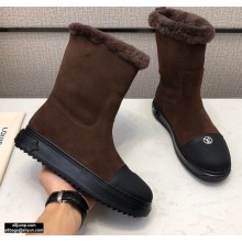 Louis Vuitton Shearling Ankle Boots Coffee 2020
