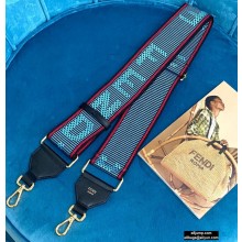 Fendi Leather Long Shoulder Strap You Ribbon Blue 2020