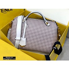 Fendi Check-print By The Way Medium Boston Bag Coffee 2020