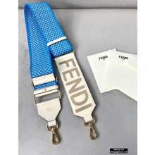 Fendi Leather Long Shoulder Strap You Check Ribbon Blue 2020