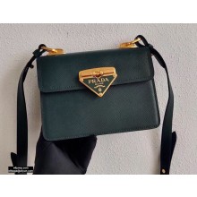 Prada Saffiano Leather Symbole Shoulder Bag 1BD270 Dark Green 2020