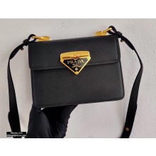 Prada Saffiano Leather Symbole Shoulder Bag 1BD270 Black 2020
