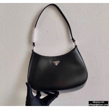 Prada Cleo Brushed Leather Shoulder Bag 1BC499 Black 2020