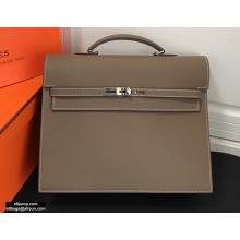 Hermes Kelly Depeches 34cm Briefcase Bag Etoupe