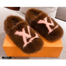 Louis Vuitton Mink Fur Dreamy Slippers Brown 2020